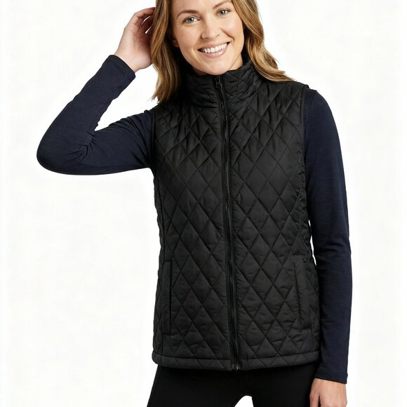 Time and Tru Jackets & Blazers - Women's time and tru quilted vest color Black size medium